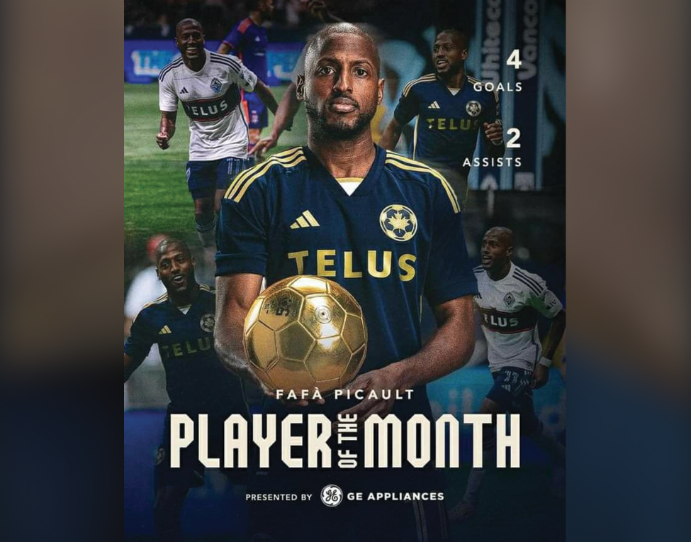 Le Grenadier Fafà Picault, élu Joueur du mois chez les Whitecaps de Vancouver !